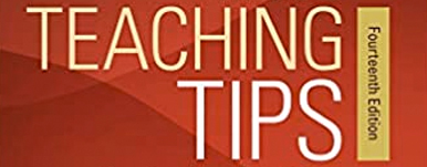 from the cover - red background with the text 'teaching tips'