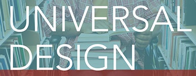 universal design text on teal background