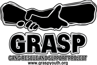 Logo of hands holding wrists and the word GRASP. URL listed as graspyouth.org