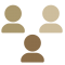 3 different colored human icons