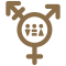 male, female, agender icons combo with male female and non-gendered representations